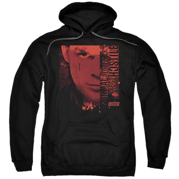 Black pullover hoodie with Dexter Normal graphic