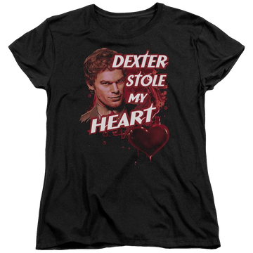 Black women's t-shirt with Dexter Bloody Heart graphic