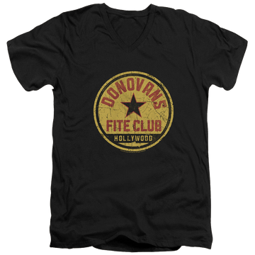 Black men's v-neck t-shirt with Ray Donovan Fite Club graphic