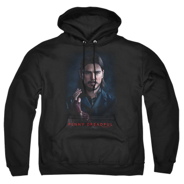 Black pullover hoodie with Penny Dreadful Ethan graphic