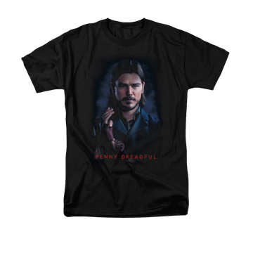 Black men's regular fit t-shirt with Penny Dreadful Ethan graphic