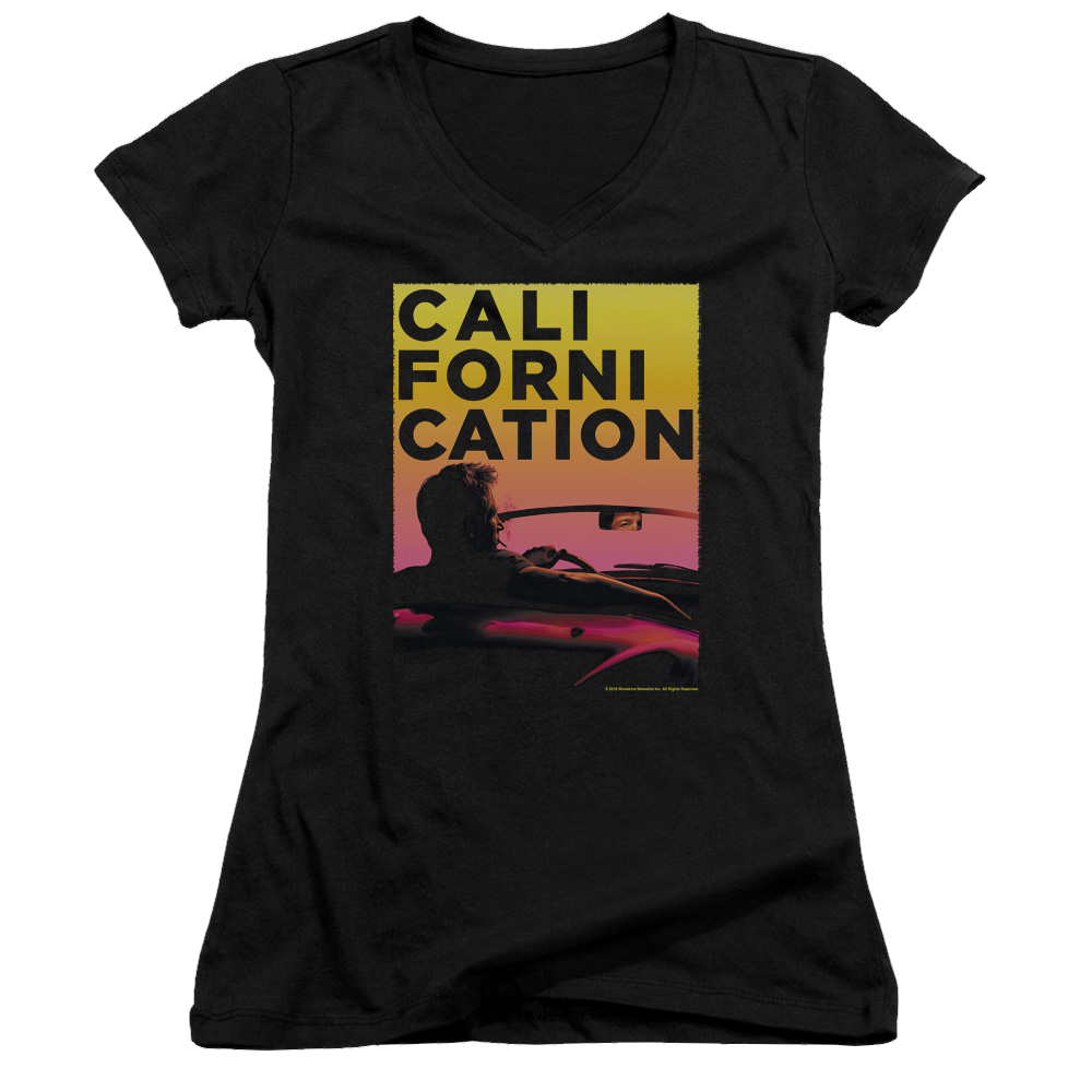 Californication Sunset Ride - Juniors V-Neck T-Shirt Juniors V-Neck T-Shirt Californication