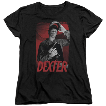 Black women's t-shirt with Dexter See Saw graphic