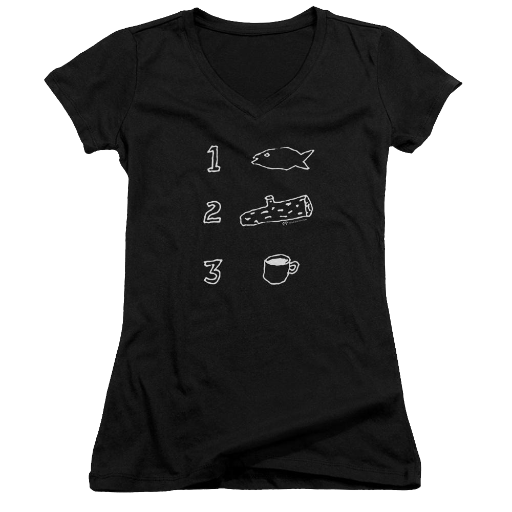 Twin Peaks Coffee Log Fish Juniors V-Neck T-Shirt Juniors V-Neck T-Shirt Twin Peaks