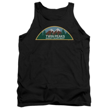 Black men's tank with Twin Peaks Sheriff Department graphic