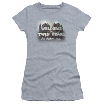 Athletic heather juniors t-shirt with Twin Peaks Welcome To graphic