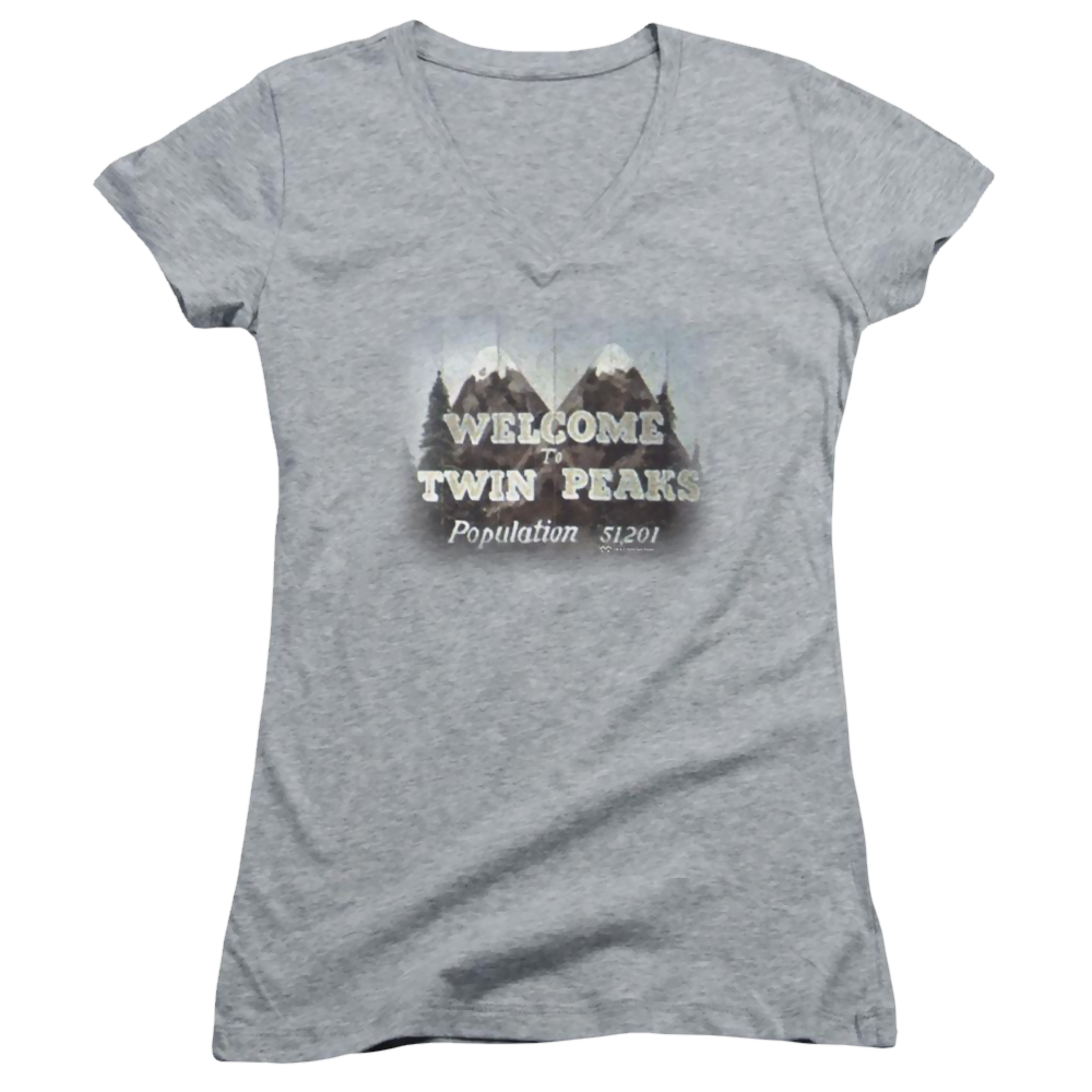 Twin Peaks Welcome To Juniors V-Neck T-Shirt Juniors V-Neck T-Shirt Twin Peaks