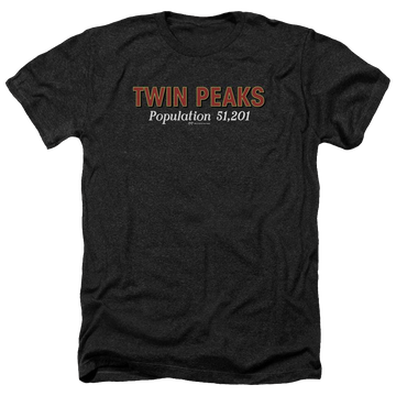 Charcoal men's heather t-shirt with Twin Peaks Population graphic