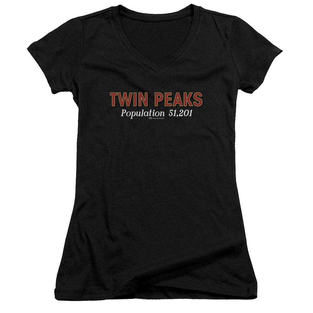 Twin Peaks Population Juniors V-Neck T-Shirt Juniors V-Neck T-Shirt Twin Peaks