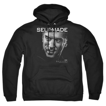 Black pullover hoodie with Billions Self Made graphic
