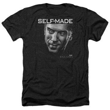 Charcoal men's heather t-shirt with Billions Self Made graphic