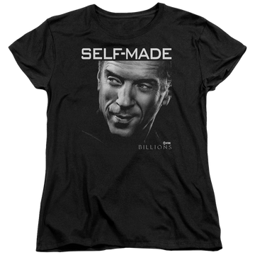Black women's t-shirt with Billions Self Made graphic