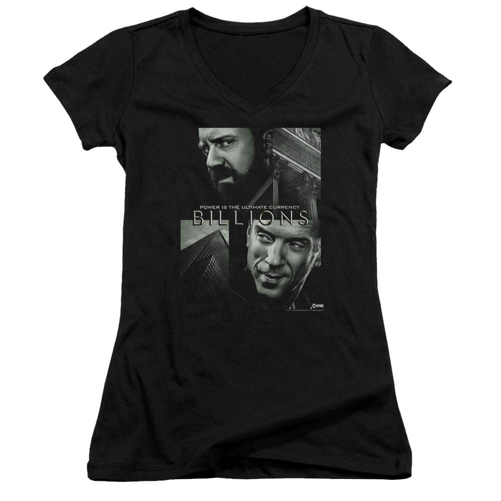 Billions Currency Poster - Juniors V-Neck T-Shirt Juniors V-Neck T-Shirt Billions