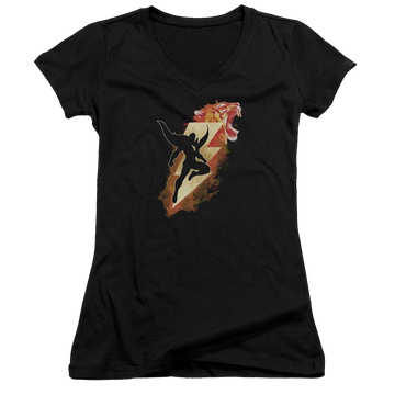 Shazam Movie Tiger Bolt - Juniors V-Neck T-Shirt Juniors V-Neck T-Shirt Shazam