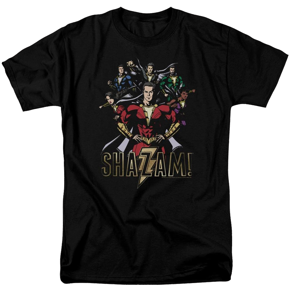 Shazam Movie Group Of Heroes - Men's Regular Fit T-Shirt Men's Regular Fit T-Shirt Shazam