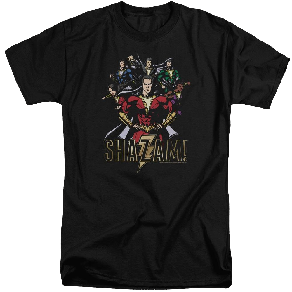 Shazam Movie Group Of Heroes - Men's Tall Fit T-Shirt Men's Tall Fit T-Shirt Shazam