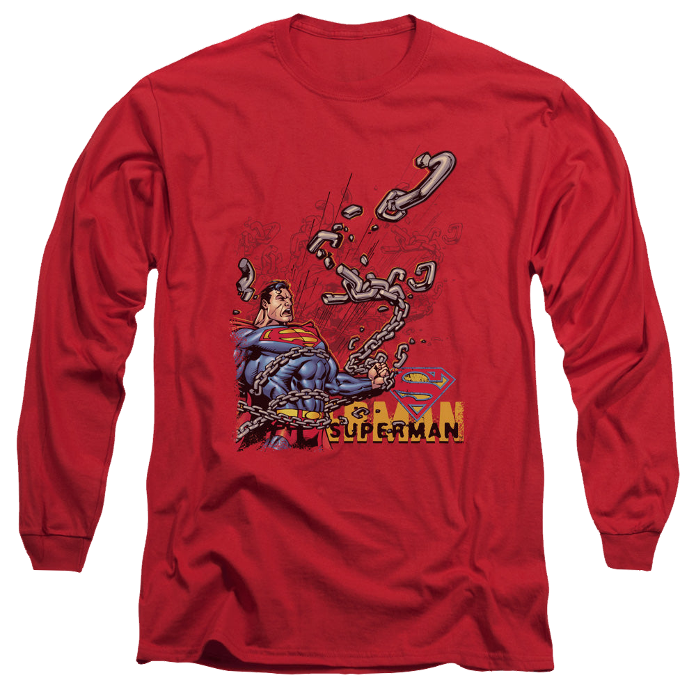 Superman Breaking Chains - Men's Long Sleeve T-Shirt Men's Long Sleeve T-Shirt Superman