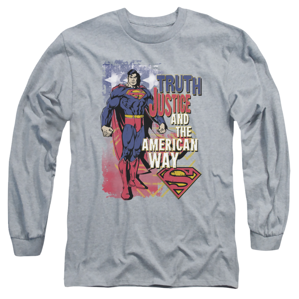Superman Truth Justice - Men's Long Sleeve T-Shirt Men's Long Sleeve T-Shirt Superman