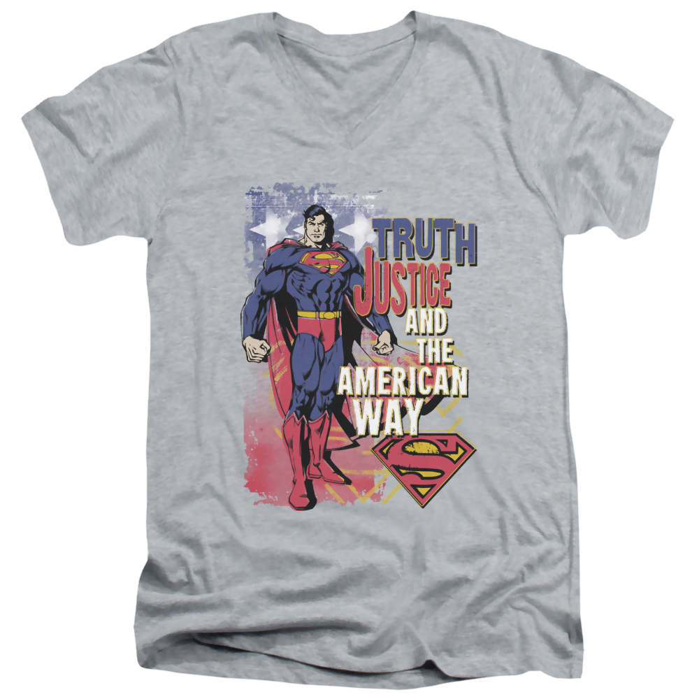Superman Truth Justice - Men's V-Neck T-Shirt Men's V-Neck T-Shirt Superman