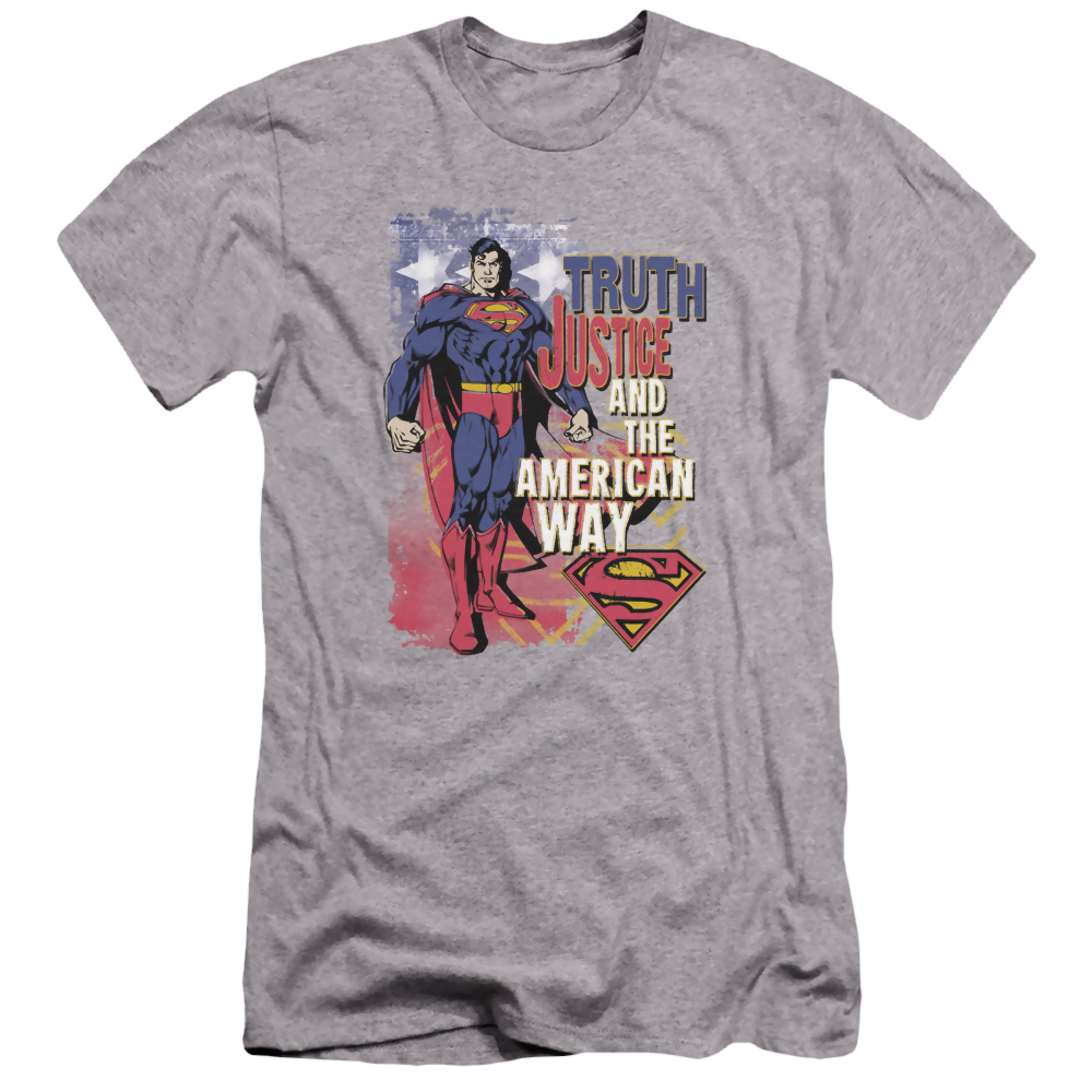 Superman Truth Justice - Men's Premium Slim Fit T-Shirt Men's Premium Slim Fit T-Shirt Superman