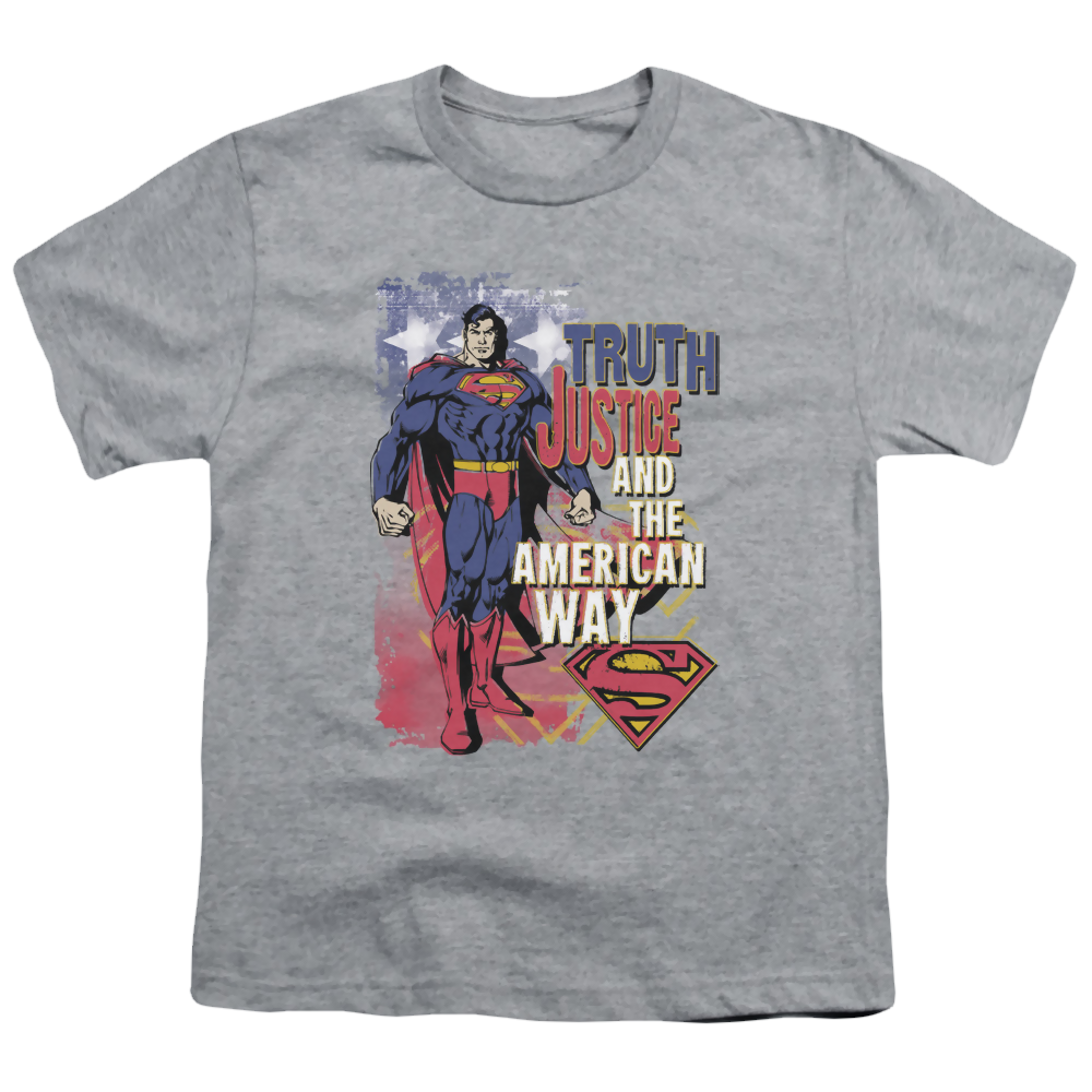 Superman Truth Justice - Youth T-Shirt Youth T-Shirt (Ages 8-12) Superman