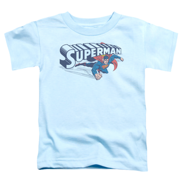 Light blue kid's t-shirt for ages 4 to 7 with Superman Under Logo graphic