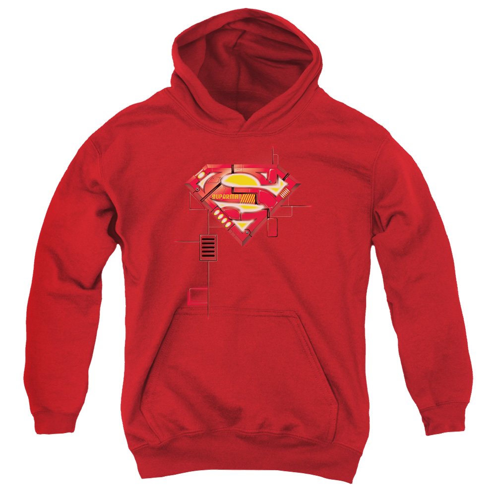 Superman Super Mech Shield - Youth Hoodie Youth Hoodie (Ages 8-12) Superman