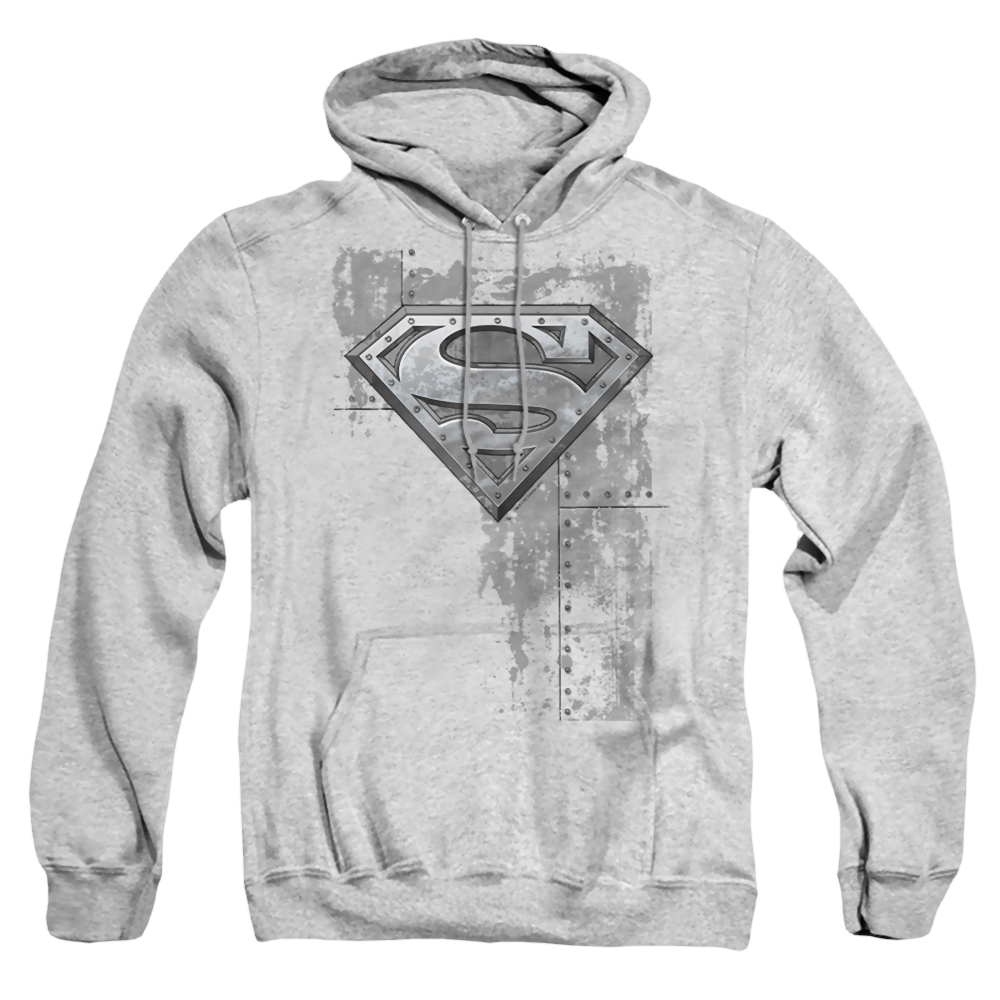 Superman Riveted Metal - Pullover Hoodie Pullover Hoodie Superman