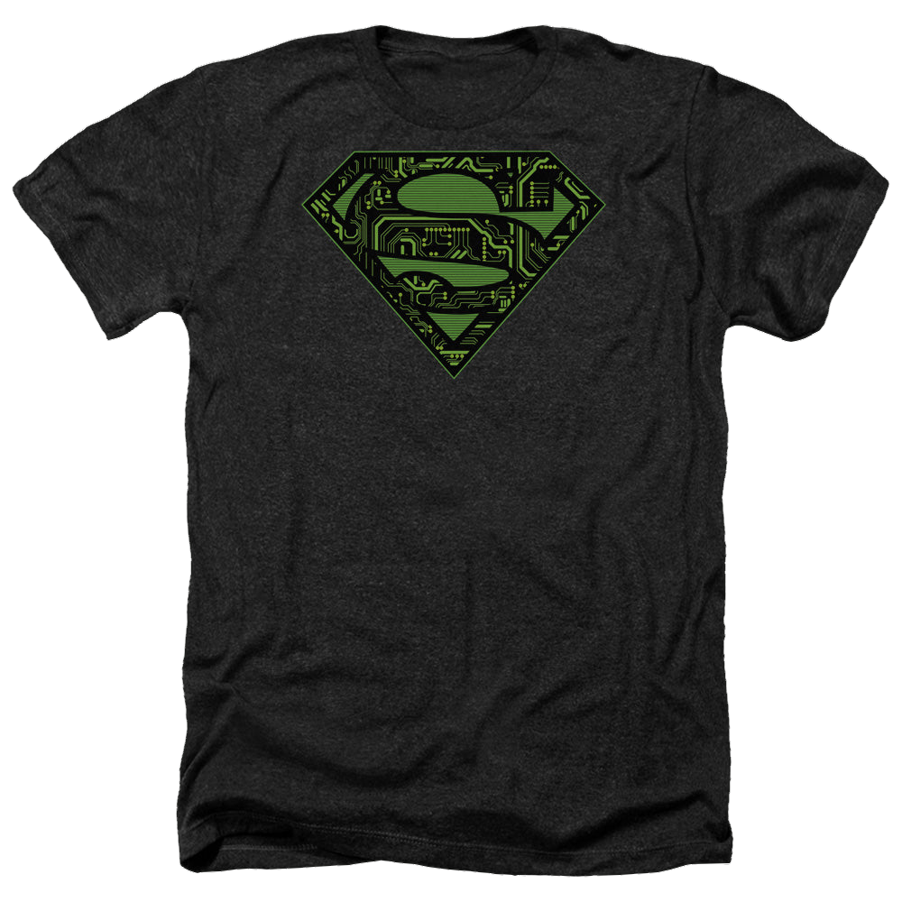 Superman Circuits Shield - Men's Heather T-Shirt Men's Heather T-Shirt Superman