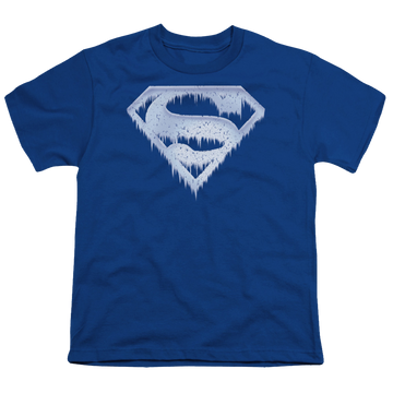 Royal youth t-shirt for ages 8 to 12 with Superman Ice And Snow Shield graphic