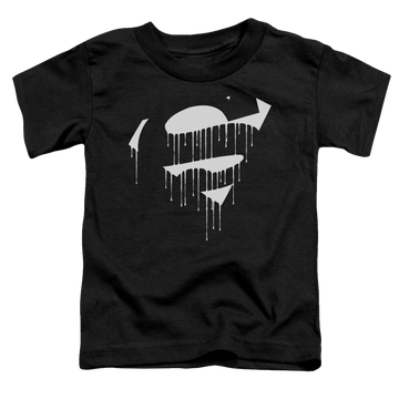 Black toddler t-shirt with Superman Dripping Shield graphic