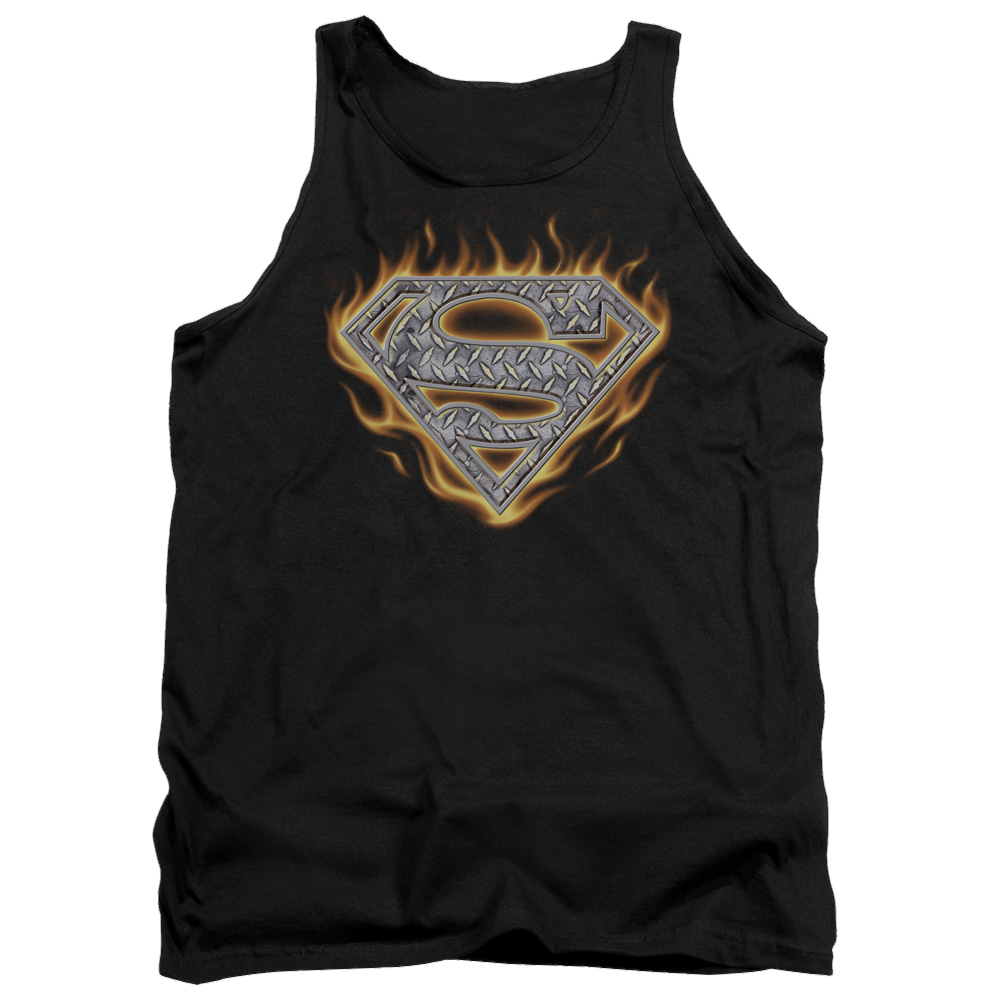 Superman Steel Fire Shield - Men's Tank Top Men's Tank Superman