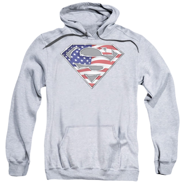 Athletic heather pullover hoodie with Superman All graphic