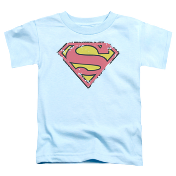 Light blue toddler t-shirt with Superman Distressed Shield graphic
