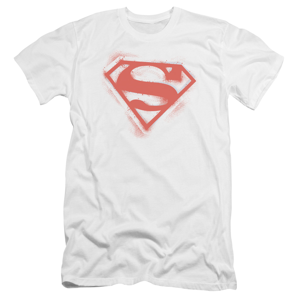 Superman Spray Paint Shield - Men's Premium Slim Fit T-Shirt Men's Premium Slim Fit T-Shirt Superman