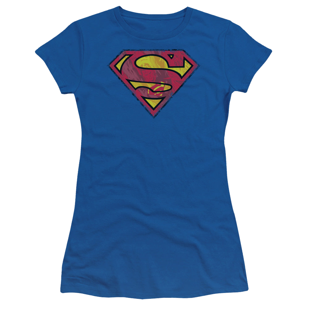 Superman Action Shield - Juniors T-Shirt Juniors T-Shirt Superman