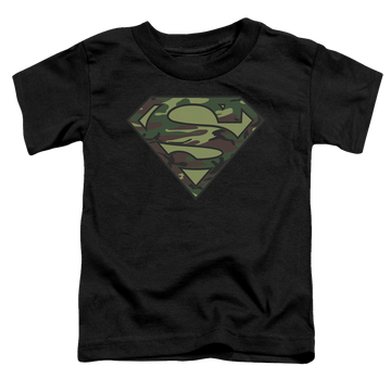 Black toddler t-shirt with Superman Camo Logo graphic