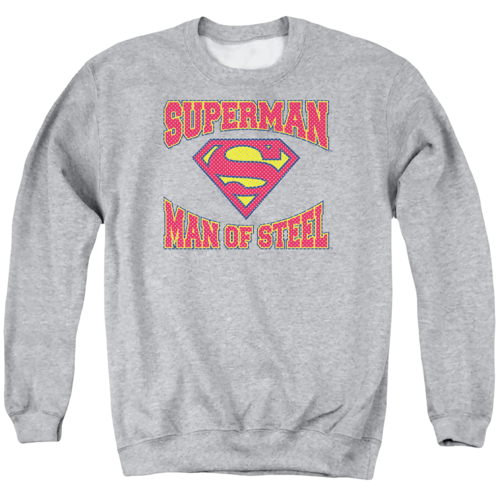 Superman Man Of Steel Jersey - Men's Crewneck Sweatshirt Men's Crewneck Sweatshirt Superman