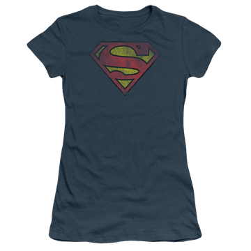 Indigo juniors t-shirt with Superman Inside Shield graphic