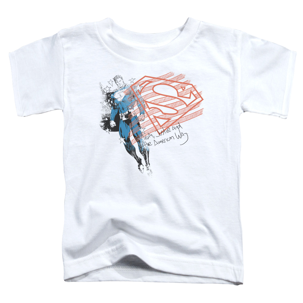 Superman Super American Flag - Kid's T-Shirt Kid's T-Shirt (Ages 4-7) Superman
