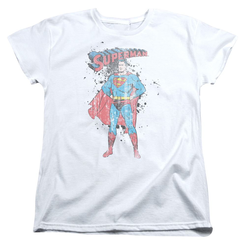 Superman Vintage Ink Splatter - Women's T-Shirt Women's T-Shirt Superman