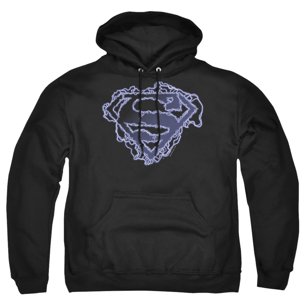 Superman Electric Supes Shield - Pullover Hoodie Pullover Hoodie Superman