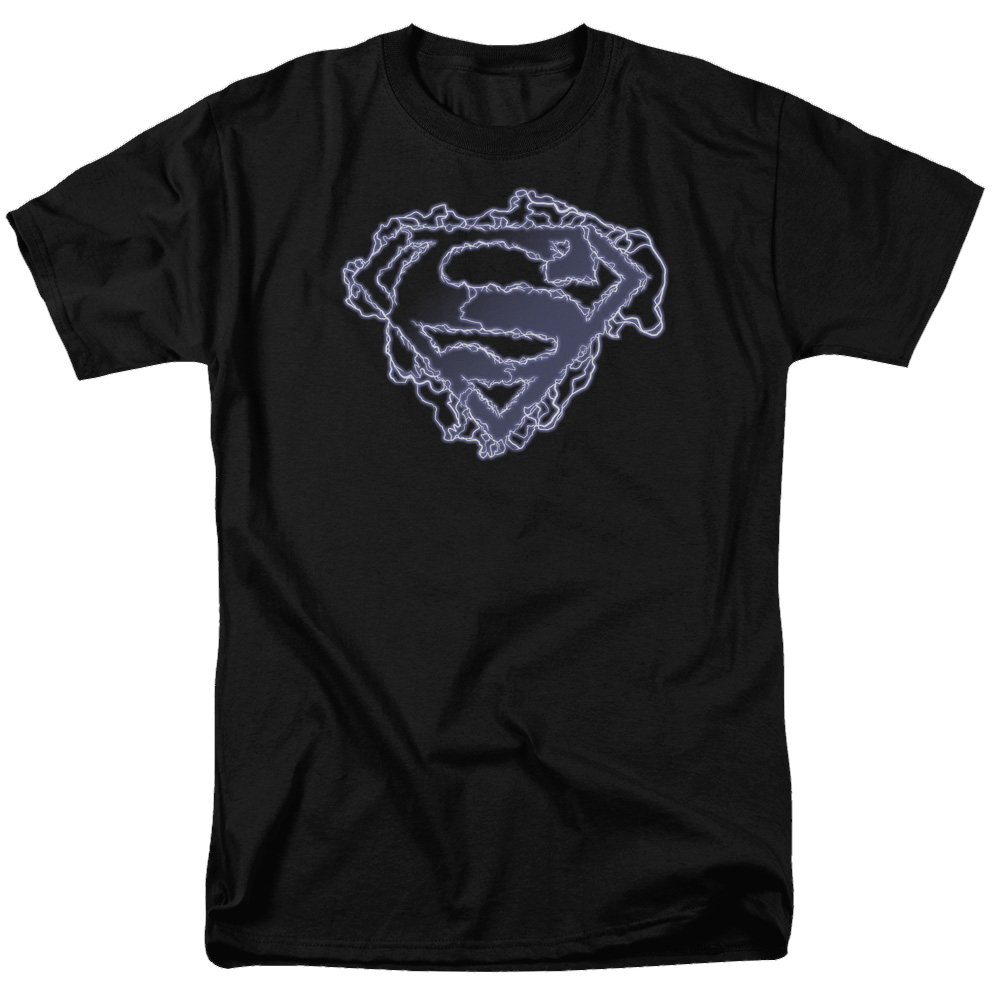 Superman Electric Supes Shield - Men's Regular Fit T-Shirt Men's Regular Fit T-Shirt Superman