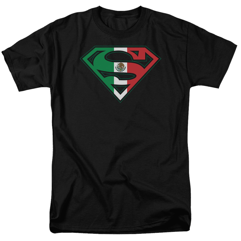 Superman Mexican Flag Shield - Men's Regular Fit T-Shirt Men's Regular Fit T-Shirt Superman