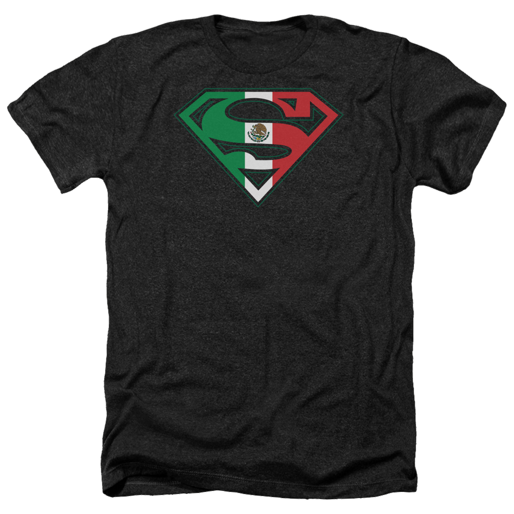 Superman Mexican Flag Shield - Men's Heather T-Shirt Men's Heather T-Shirt Superman