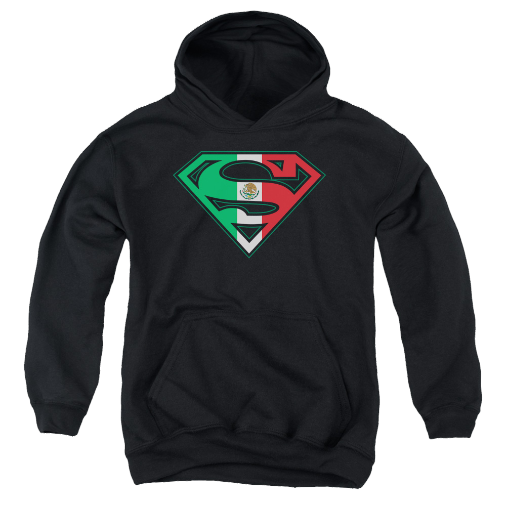Superman Mexican Flag Shield - Youth Hoodie Youth Hoodie (Ages 8-12) Superman