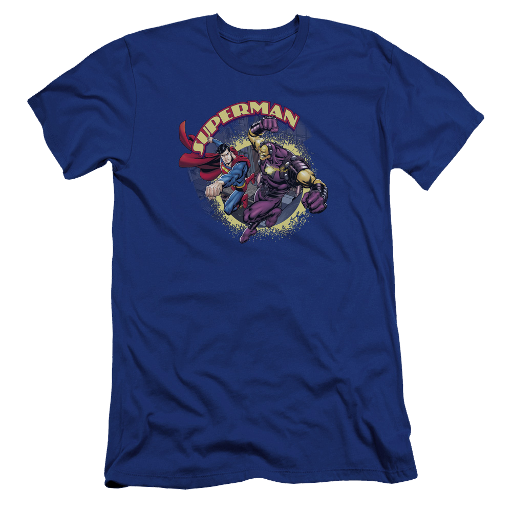 Superman Superman Vs Mongol - Men's Premium Slim Fit T-Shirt Men's Premium Slim Fit T-Shirt Superman