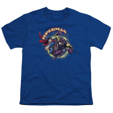 Royal youth t-shirt for ages 8 to 12 with Superman Vs Mongol graphic