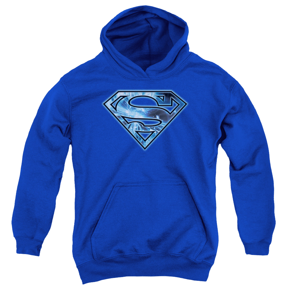 Superman On Ice Shield - Youth Hoodie Youth Hoodie (Ages 8-12) Superman