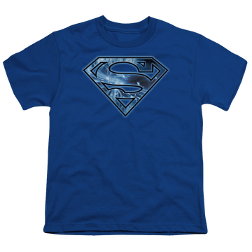 Royal youth t-shirt for ages 8 to 12 with Superman On Ice Shield graphic